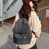 Schoolbag Cloud Sense Light Blue Soft Denim Backpack Literary Style Girl College Student Shopping Slack Casual Backpack