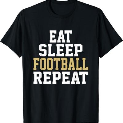 Fußballspieler Essen Schlafen Fußball Wiederholen Liebe Fußball T-Shirt