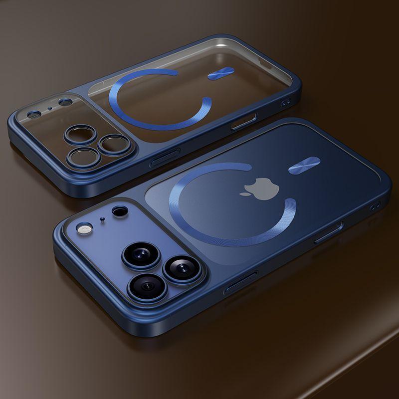 Transparent Plating Magnetic For Magsafe Phone Case For iPhone 17 Air 15 16 17 Pro Max Full Lens Protector Shockproof Hard Cover