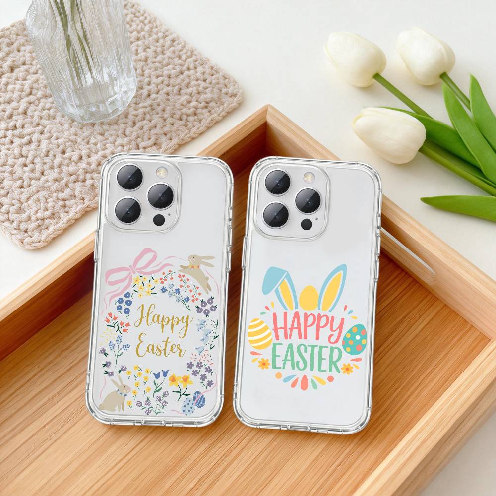 H-Happy Easter To You Phone Case For iPhone17p 16 15 14 13 12 11 Mini Pro Max Plus Transparent Cover