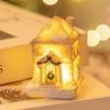 Battery Powered Snow House Figurine Resin Christmas Night Light  Bedroom Night Light