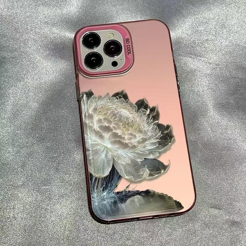 The new white lotus is suitable for iphone17 mobile phone case Apple 15promax/14 anti-drop 13pro12 Europe and America 16