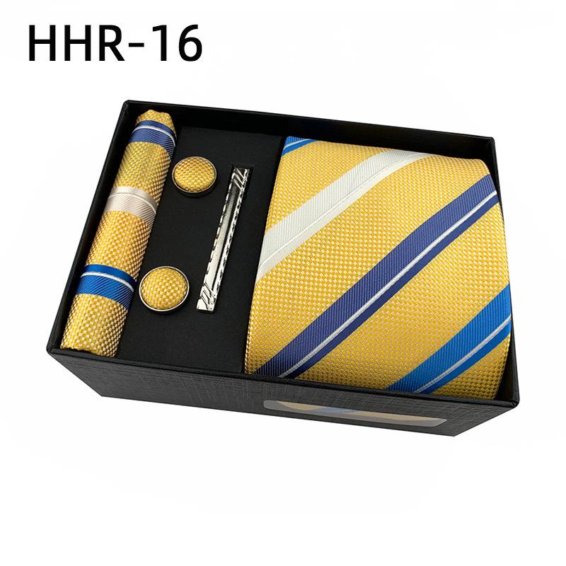 Paisley Men'S Tie Square Cuff Tie Clip Gift Box Set Business Casual Tie Black Gift Box
