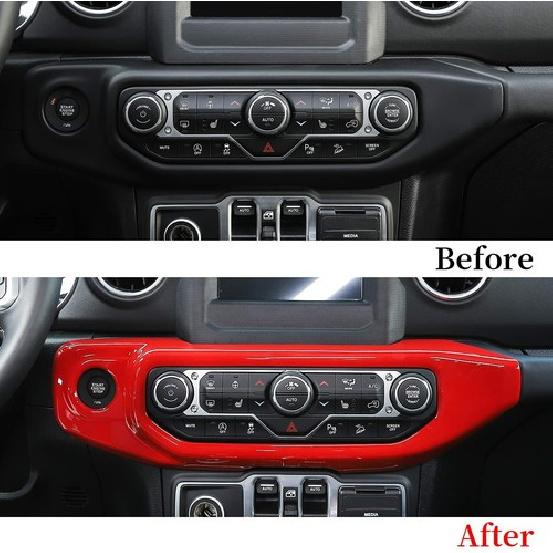 Interior Air Conditioner Switch Panel Cover AC Trims for 18+ Jeep Wrangler JL JT