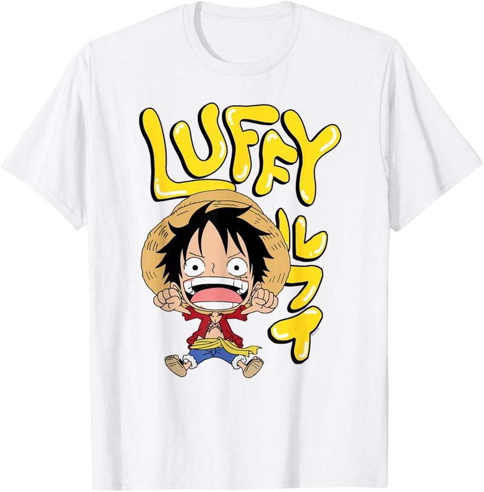 

Anime Luffy Chibi with Bubble Letters T-Shirt XL