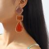 Sexy Trendy Jewelry, Personalized Fashion Exaggerated Geometric Shape, Resin Colored Earrings Necklace