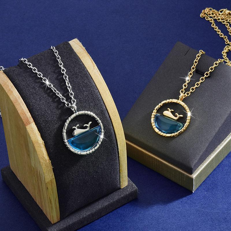 Whale Necklace Fashionable For Women Crafted From Premium Titanium Steel In Sparkling Gold And Silver For Cozy Autumn Winter And