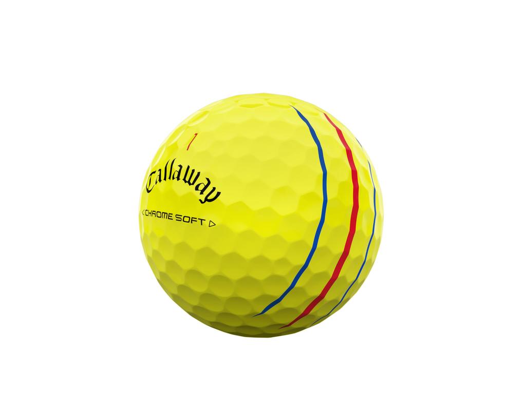 Callaway Golf Ball CHROME SOFT YLW 24 TRIPLE TRACK 1 Dozen (12 Pieces) 3 Piece Construction Triple Track Yellow