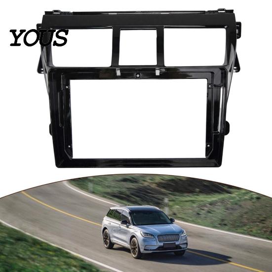 Console Gap Filler 9 Inch Car Radio Fascia Frame for Toyota Vios 2008, Navigation Dashboard Accessory Panel Frame, Stereo Install Bezel Trim,