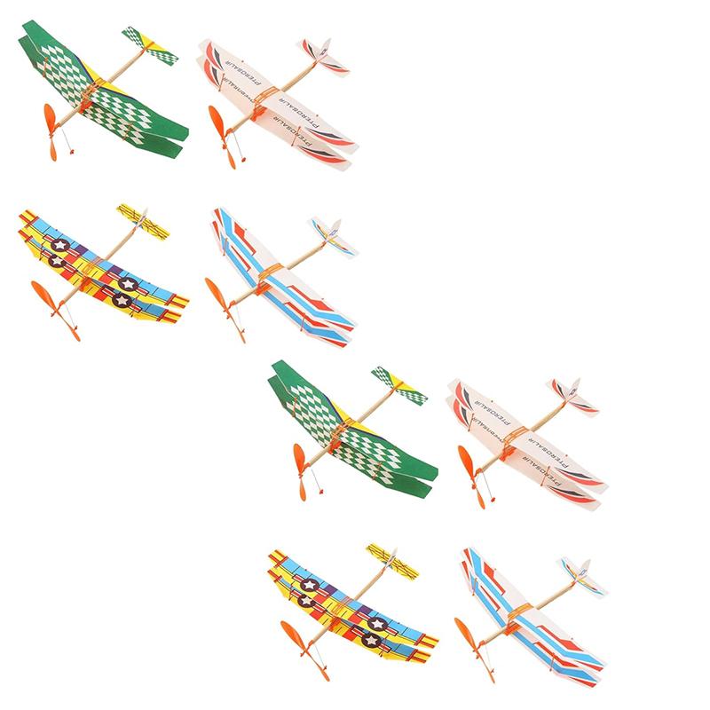 Rubber Band Powered Airplane - Balsa Wood Glider Model Toy for Outdoor Sports Throwing Aircraft for Kids & Adults(Random Color)