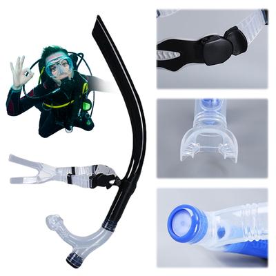 Swim Training Snorkel Silicone Center-Mount Front Mouthpiece Front Head Snorkel for Snorkeling Scuba Diving Freediving Swimming