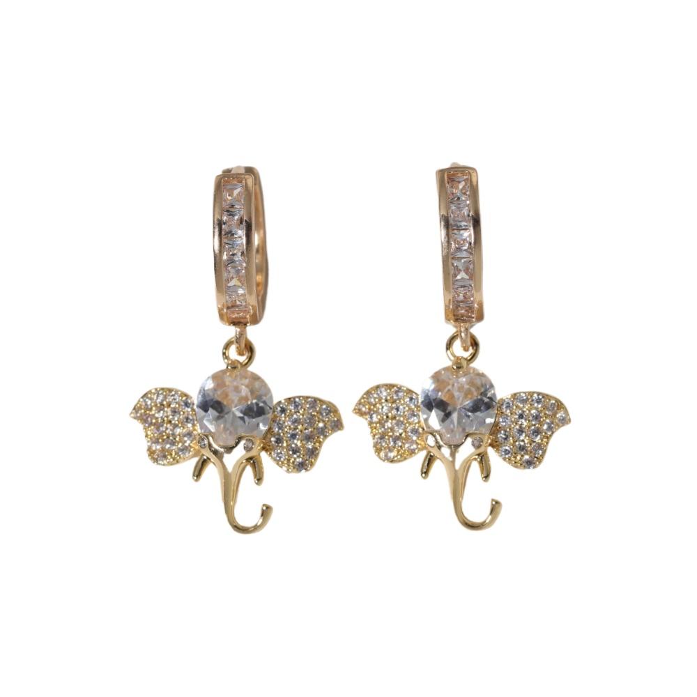1 Paar Mode Elefanten Hängeohrringe für Damen Zirkonia Ohrring Schmuck Hochzeitsparty Accessoires
