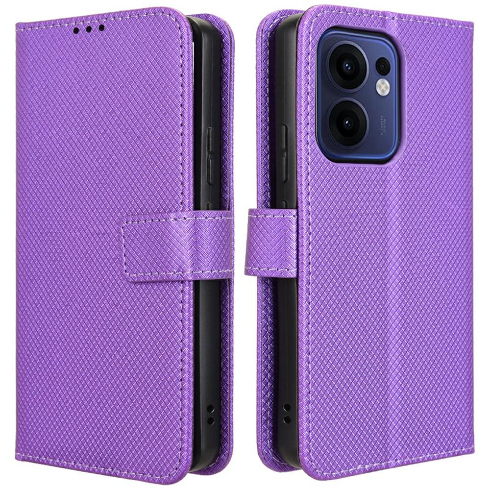 

For Oppo Reno13 F 5G (Reno 13 FS 5G)/4G Case PU Leather Diamond Texture Wallet Phone Cover C