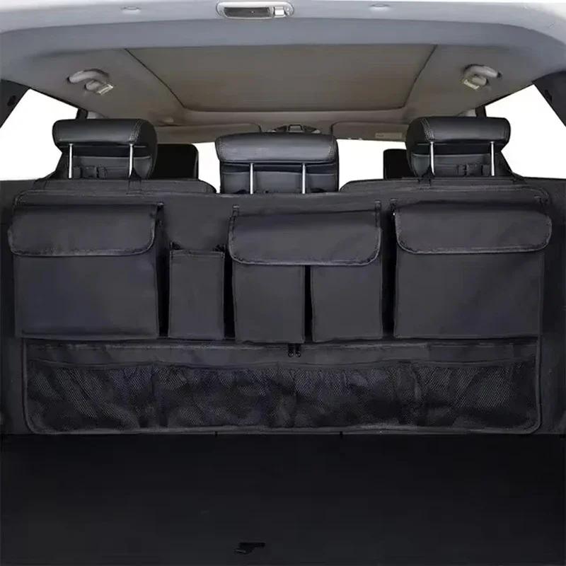 Multi-Pocket Car Trunk Organizer Seat Back Storage Bag Large Capacity Adjustable Backseat Oxford Bag Universal Stowing Tidying