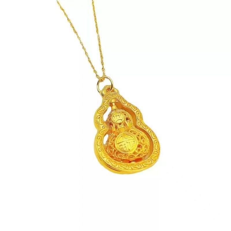 Elegante Gold Fu-Kürbis Halskette - Vielseitige O-förmige Kette mit Hohlmuster
