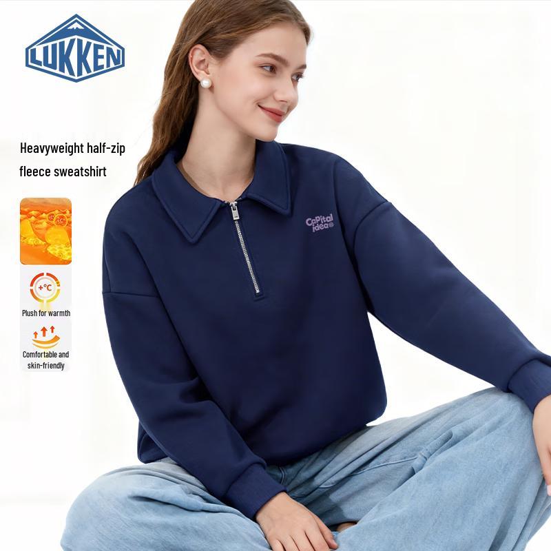 

LUKKEN Women s Half-Zip Polo Fleece Sweatshirt L