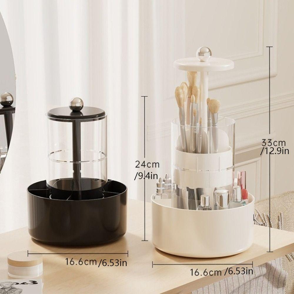 4 Slots Lifting Makeup Brush Holder Press Type Cosmetic Storage Box  Desktop Makeup Tool