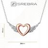 Chain Pr 925 With -Plated Heart Wings Heart Pendant
