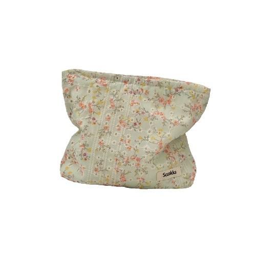 410123 Fresh Floral Canvas Cosmetic Bag Women's Portable Large-capacity Travel Toilet Bag Skin Care Product Storage Bag