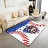 Erosebridal Navy Blue Baseball Ice Cream Area Rug 4'11" X 3'3" Ice Cream Drip Living Room Rugs Non Slip Baseball Glove Decorative Carpets Cu