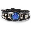 Twelve Constellations Leather Bracelet - Retro Korean Braided Design for Couples and Students