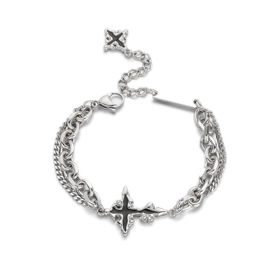 Dark Cross Necklace American Style Men's Versatile Niche Trend Titanium Steel Non-Fading Women's Summer High-End Accessory