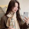 Korean Style Fashionable Casual Color-Blocked Thick Warm Long Scarf For Women