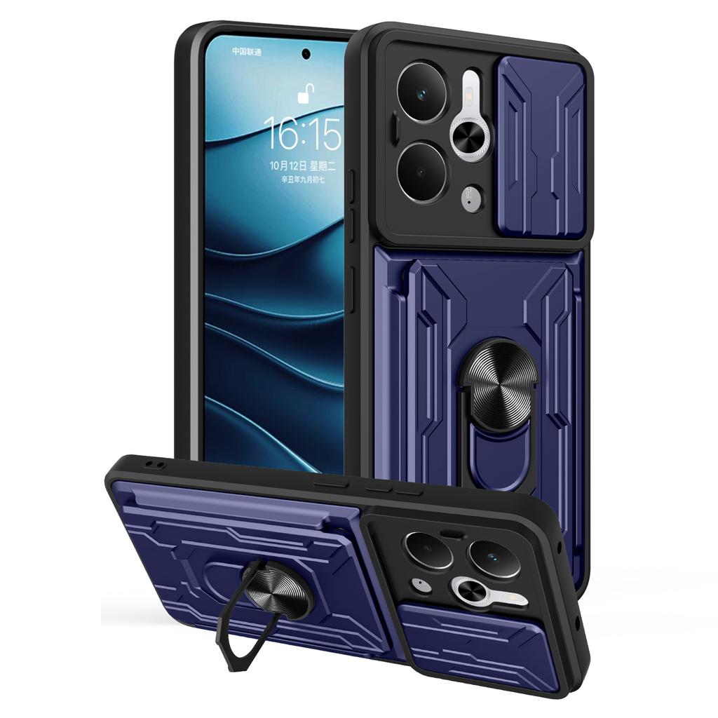 For Realme 14 5G Case PC+TPU Kickstand Phone Back Cover with Camera Slider