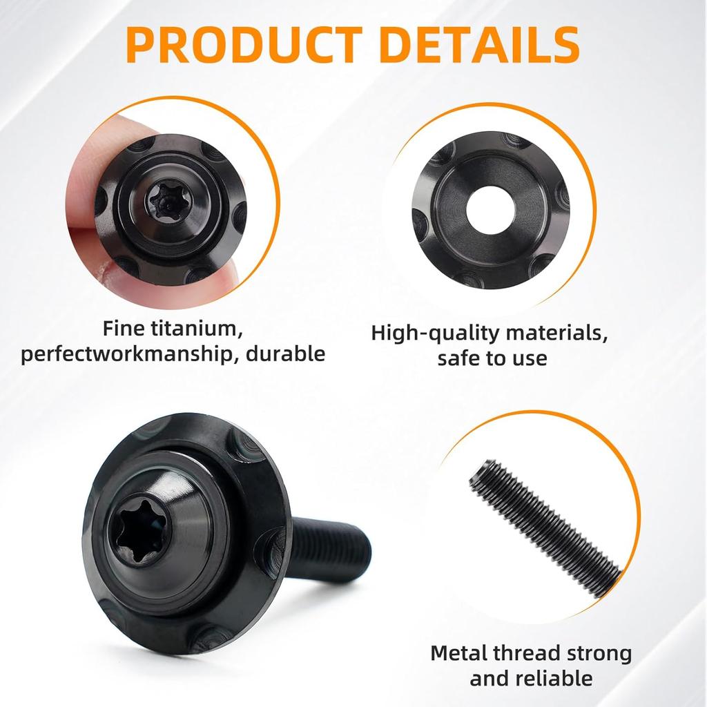 JERBOR Titanium Windshield Screws for Street Glide, Performance Windscreen Bolts Fit for 2024 Road Glide/ST, 121 CVO Road Glide, for Harley Touring