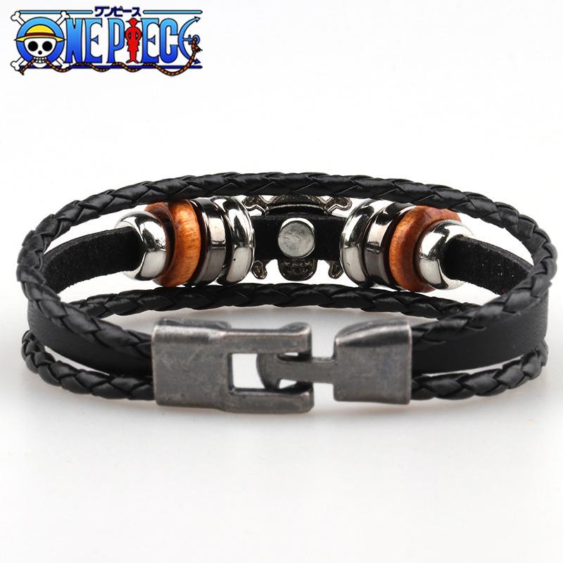 Anime One Piece Bracelet Animation Peripherals Toys Accessories European and American Vintage Leather Bracelet Birthday Gifts