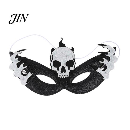 Comfortable Half Face Costume Masque Halloween Masque, Glitter Eye Horror Skull Bat Spider Dress Up Accessory for Cosplay Costume, Masquerade,