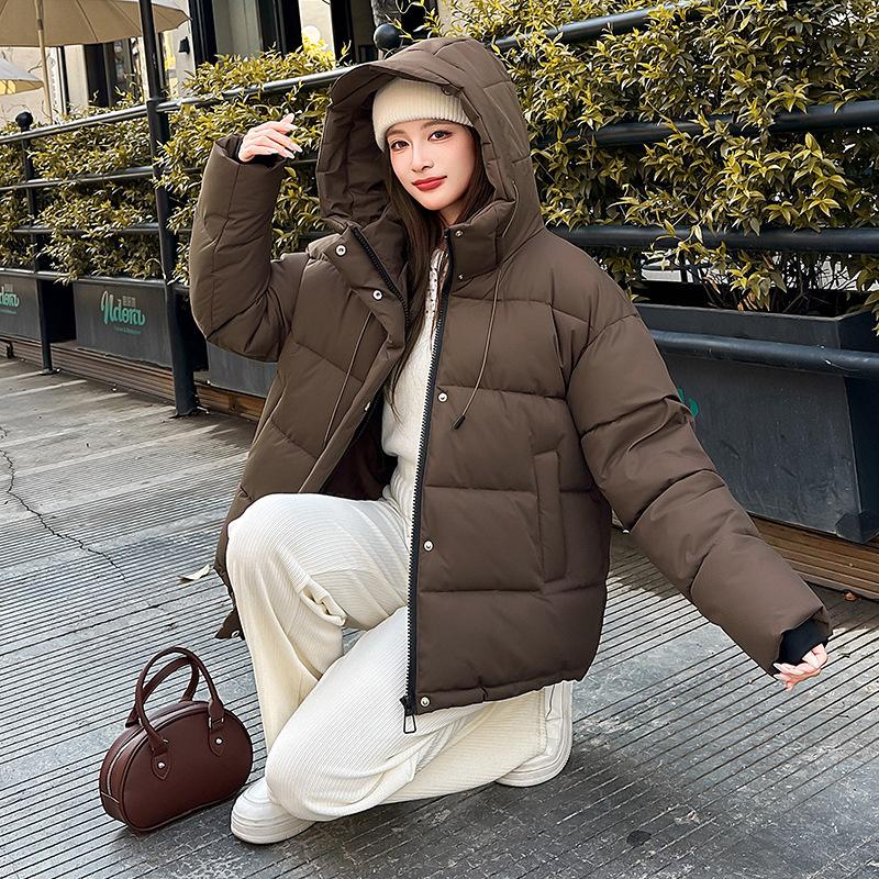 DAFIFY Women's Fashion Casual Fall Winter Solid Color Print Long Sleeve Jackets & Coats Down Coats