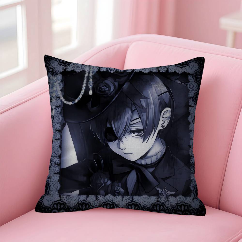 Anime Black Butler horror   Cushion Cover Inches Farmhouse Decor Home Throw Pillow Covers for Couch Decorations
