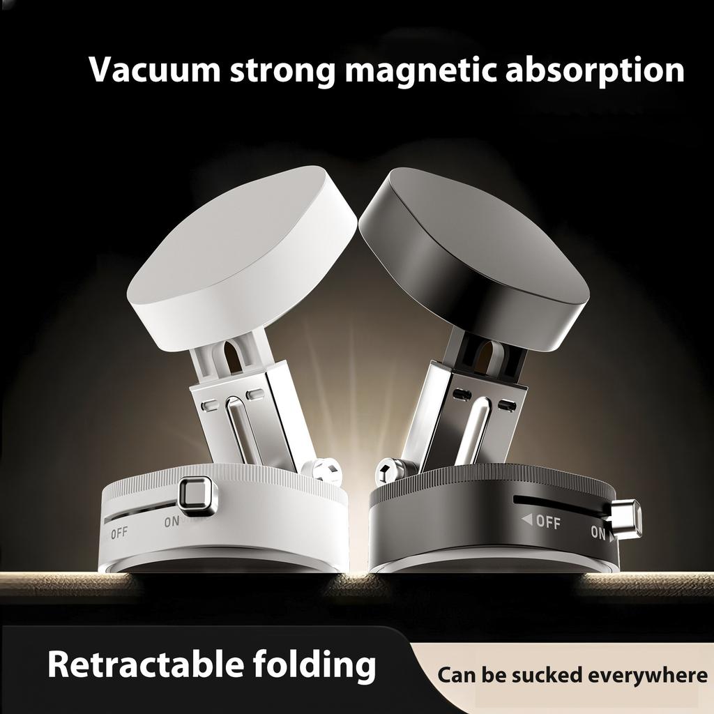 Car Phone Holder Vacuum Suction Cup Magnetic Holder Double-Sided Foldable Magnetic Auto Phone Bracket For Car Interior Accessori