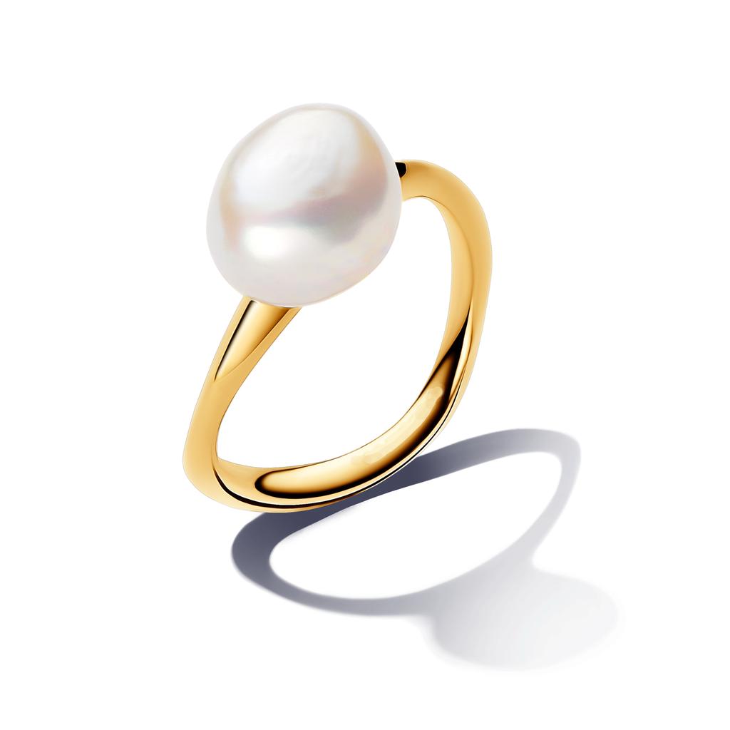 New Release Womens copper Pearl Open Rings Heart Wedding Irregular Ring Authentic Compatible Fine Jewellery Gift