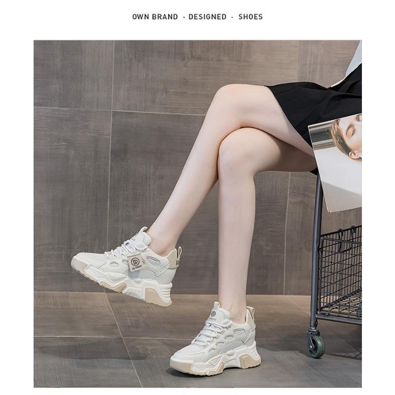 Women's Shoes Daddy Shoes, Mid-top Hundred Comfortable Muffin, Thick Bottom Within The High Casual Shoes