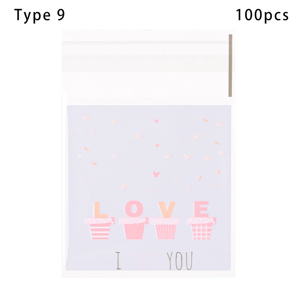 Cartoon Gift Packages Wedding Favors Cute Bow Design Candy Bag Plastic Cookie Pocket Self-Adhesive