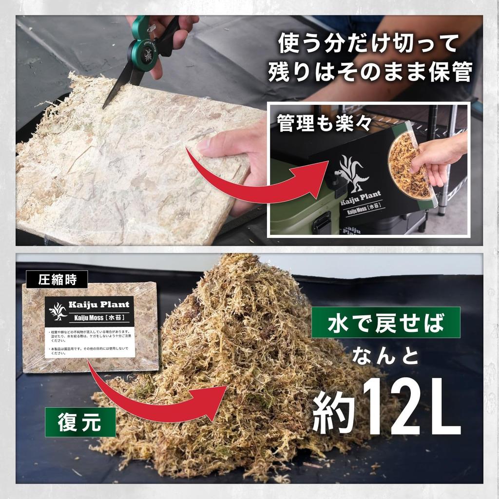Kaiju Plant Monster Moss Fluffy Water Moss Compressed Type 150g 12L Sphagnum Agave Rooting Management Bikaku Board Attachment