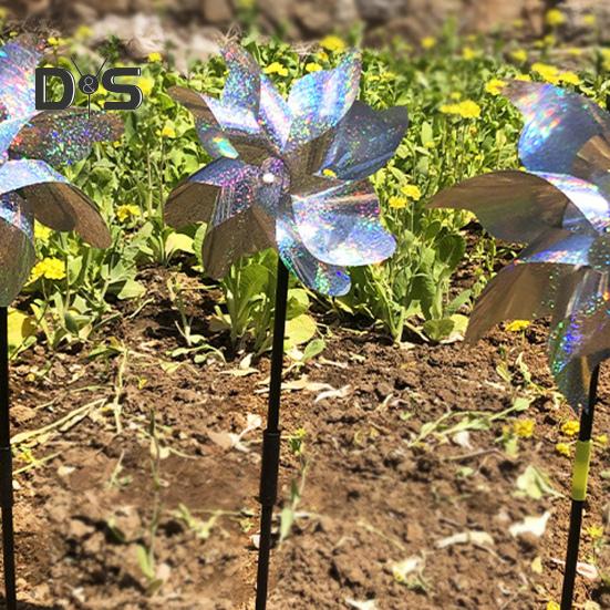 10 Stück Garten-Windrad-Vogelabwehr, 52,1 cm hoch, reflektierendes Windrad für den Außenbereich, Hofdekor, Windrad-Vogelabwehrgerät für Terrasse, Bauernhof, Obstgarten