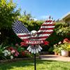 Vierde juli Tuinsteker Sterren en Strepen Adelaar Tuin Kunststeker Amerikaanse Patriottische Steker voor Achtertuin Gazondecoratie
