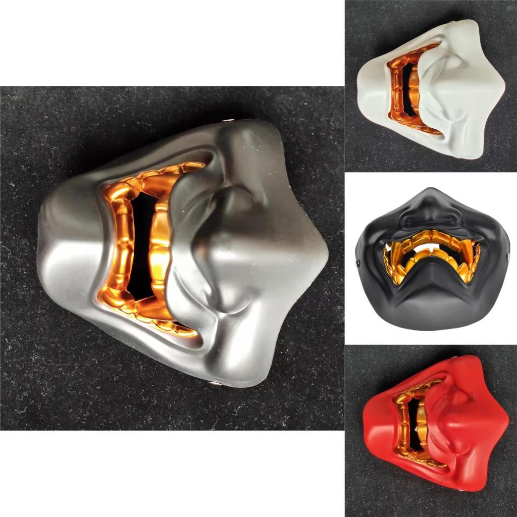 Stunning Resin Half Face Hannya Mask Perfect For Halloween And Costume Parties