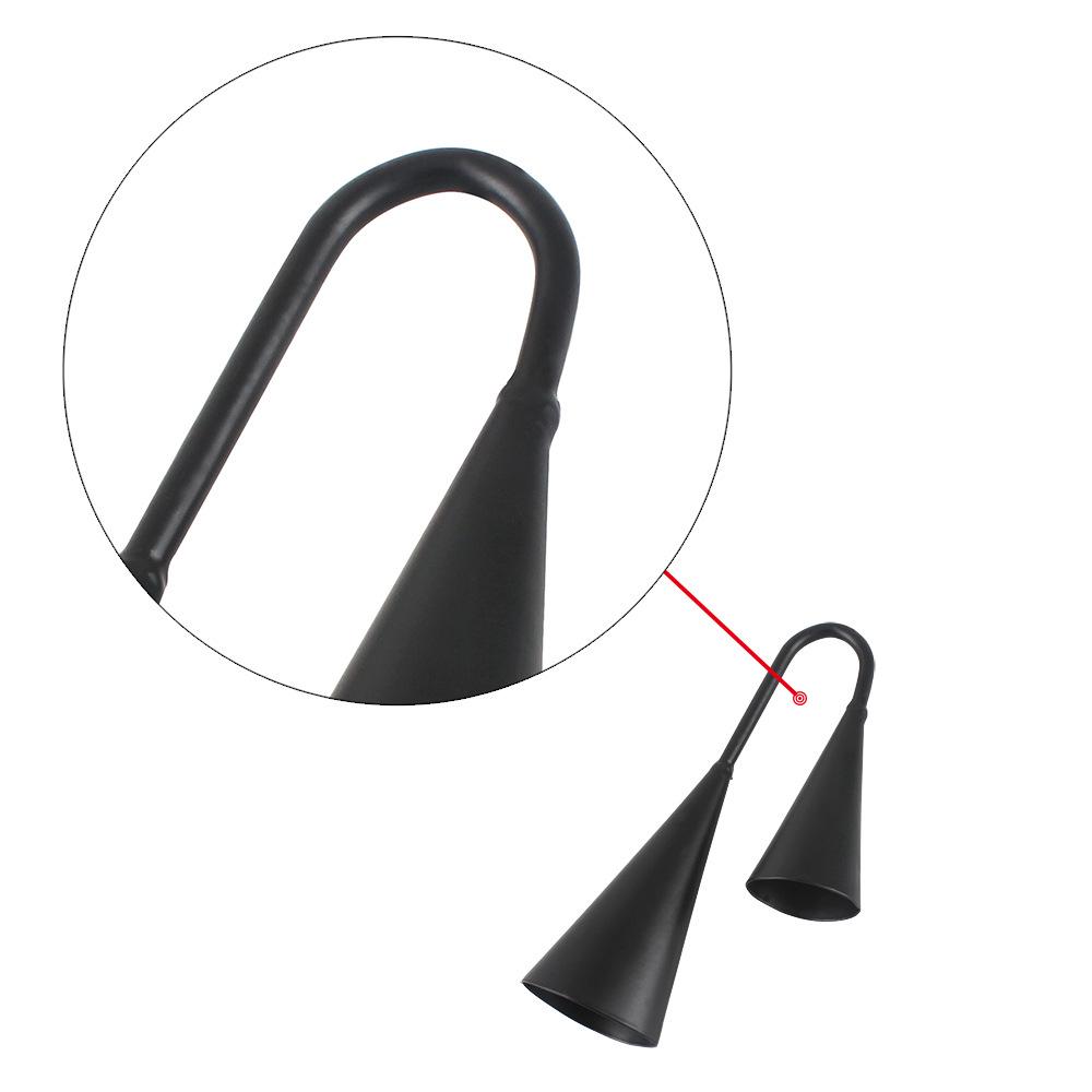 Double-Handle Black Metal Percussion Cowbell for Early Education