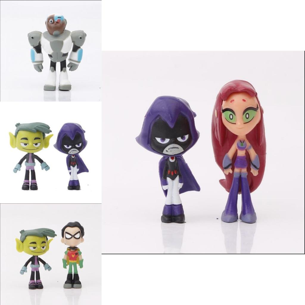 Set di 6 Mini Figure Teen Titans Go di Qualità Premium Per Collezionisti