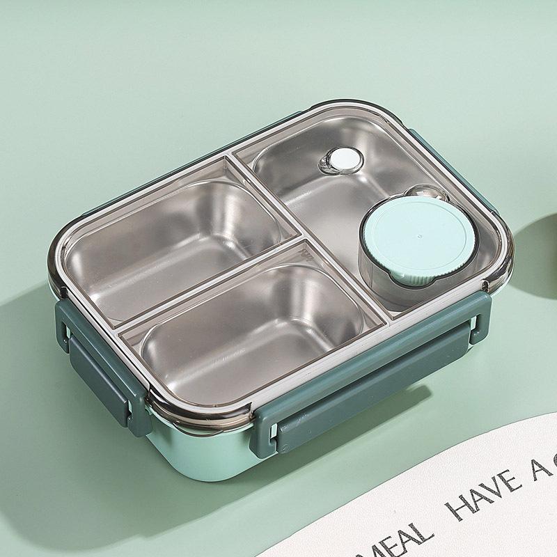 Lunch Box, Stainless Steel Bento Box Adult Lunch, Portable, Leak-Proof Stackable Cutlery Set, for Everyday Travel (2 or 3-Grid)