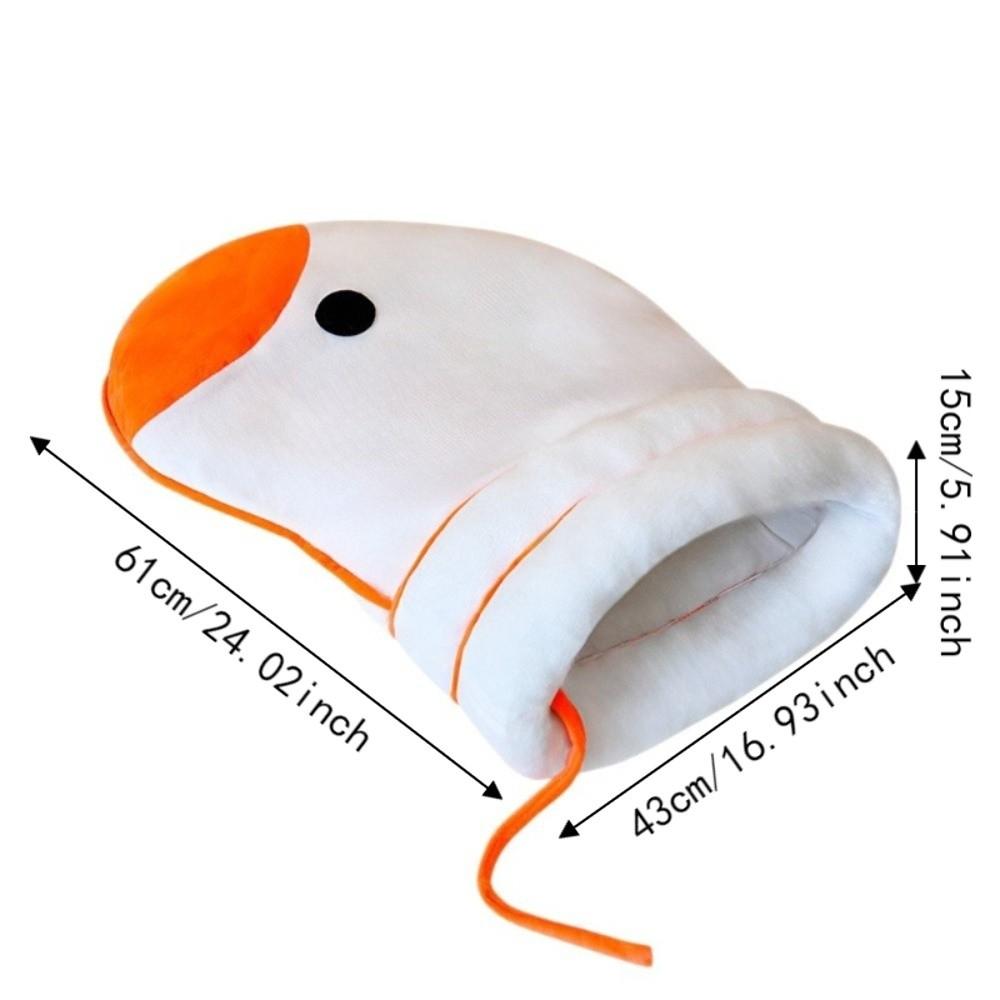 Cat Cave House Plush Warm Goose Shaped Pet Nest Semi-Enclosed Soft Cat Cave Bed Windproof Comfortable Pet Sofa Bed Winter