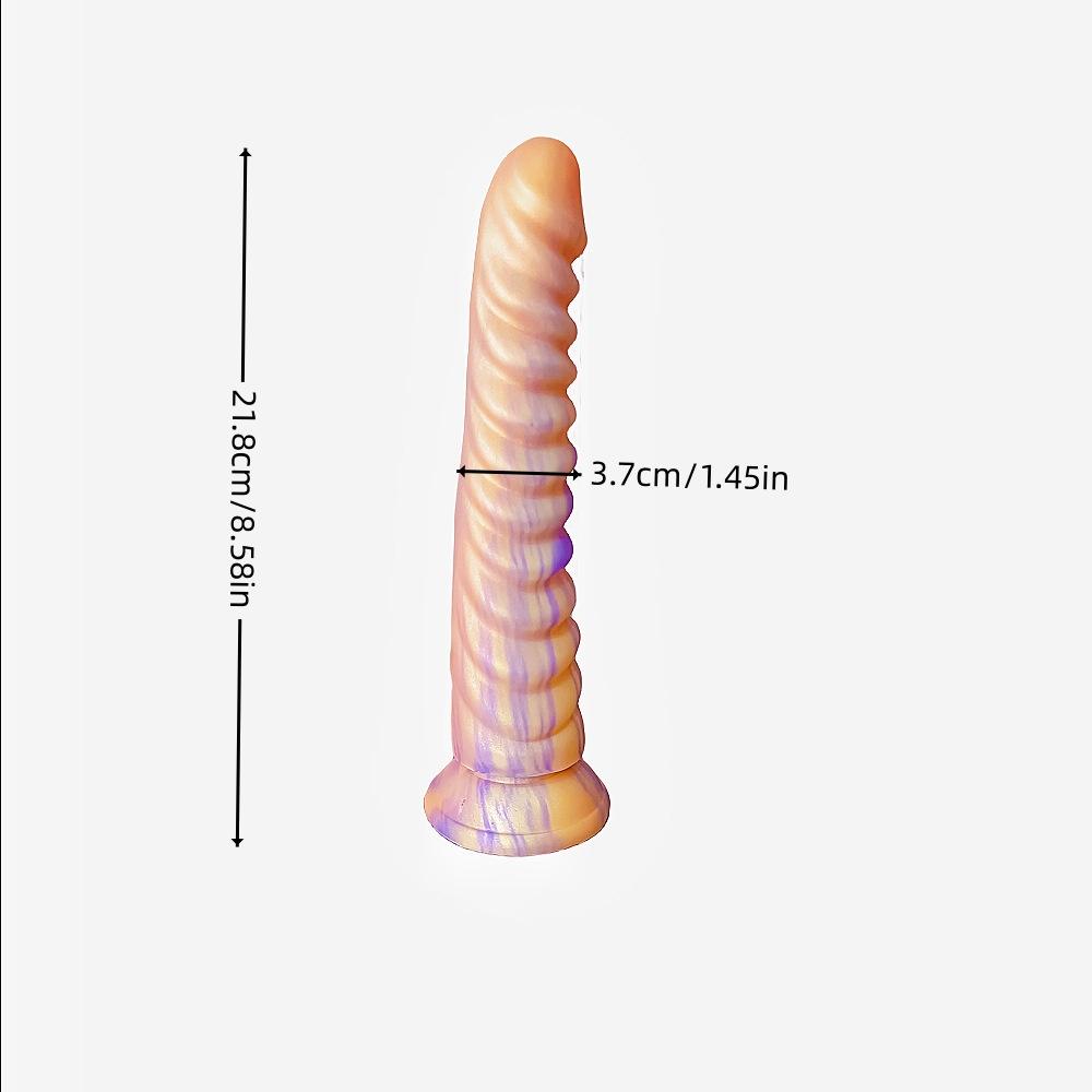 Realistic Silicone Ribbed Dildo with Strong Suction Cup G-Spot Fake Penis Mixed-Color Vaginal Anal Masturbation Toy
