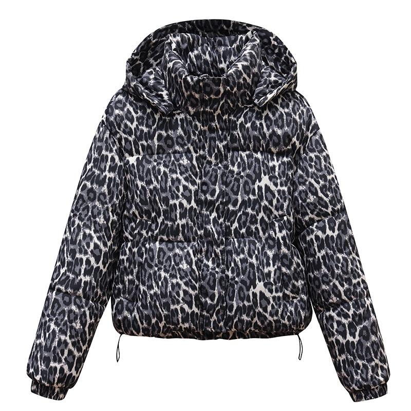Retro Leopard Print Hat Removable Original Style New Simple Coat Cotton Clothes