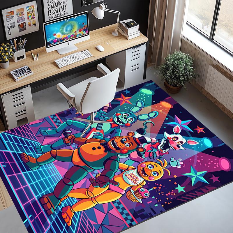 Five Nights at Freddy's Pattern Rug, Indoor/Outdoor Mat, for Picnic, Gameroom, Bedroom, Office, Living Room, Home Decor Carpet, Birthday Gift