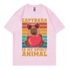 Cute Heart Holding Capybara Funny Graphic T Shirts Men Women Clothing Harajuku Y2k T-shirt Fashion Short Sleeve T-shirts
