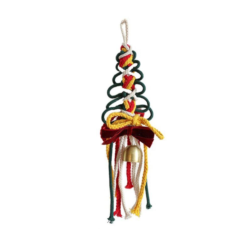 Handmade Christmas Decor Pendant Colorful Christmas Decorations Cotton Rope Bells Pendant for Home